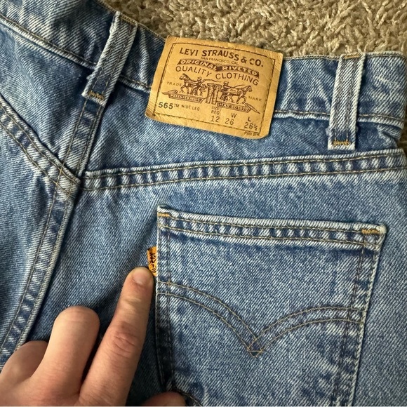 Vintage 90s Orange Tag Levi’s Women’s 565 Wide‎ Leg Regular Size 26 - Picture 10 of 16